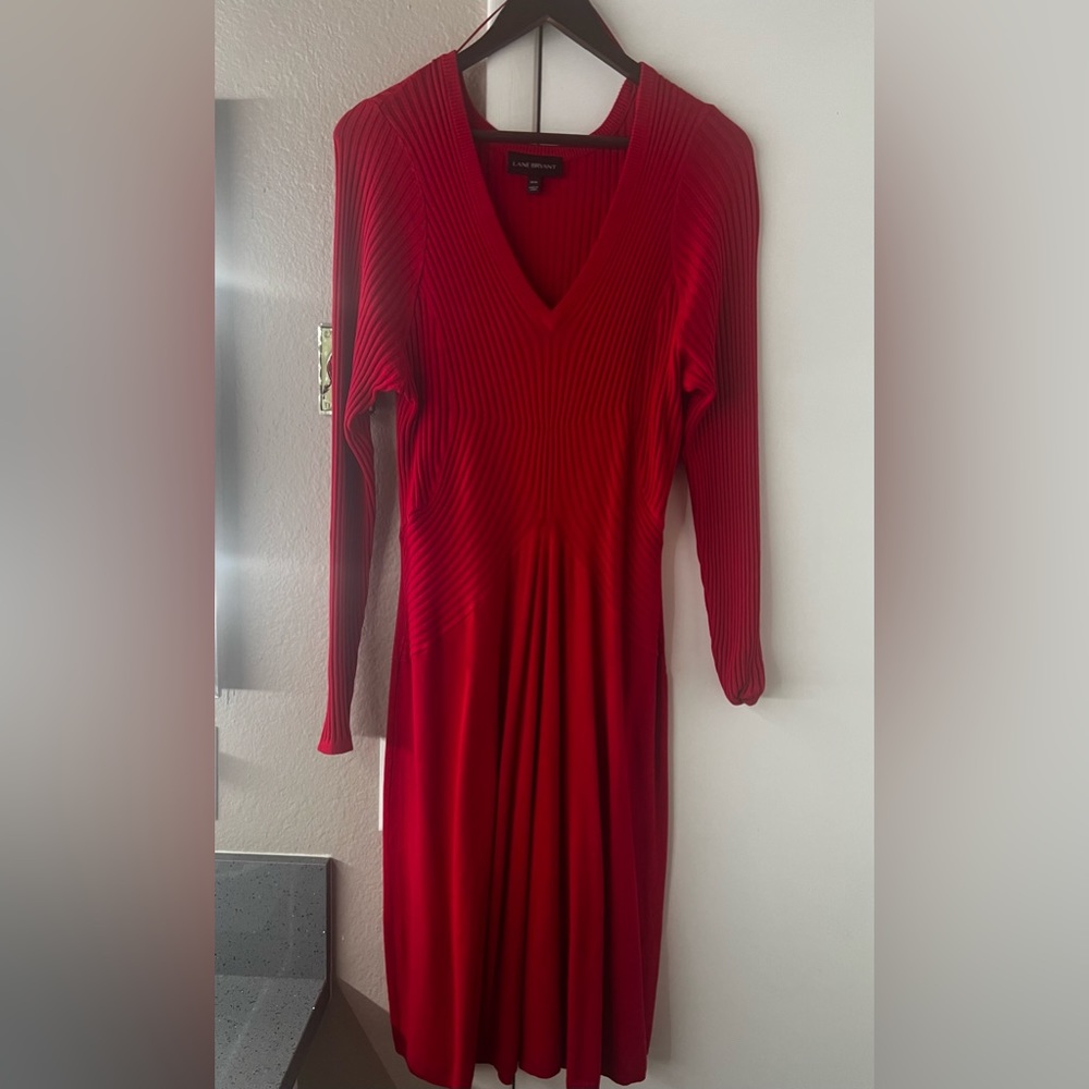 Long sleeve knit dress.